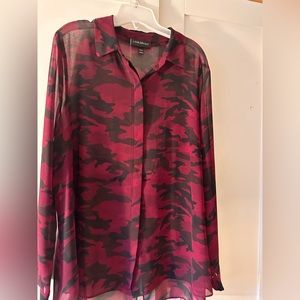 Lane Bryant sheer button down camouflage blouse.  Size 18/20 great condition